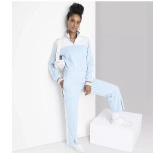 🔥117 Wild Fable Split Hem High Rise Blue Track Pants